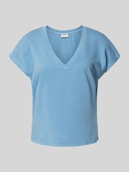 T-Shirt mit V-Ausschnitt von Jake*s Casual Blau - 6