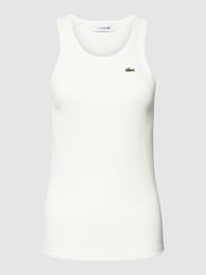 Top z detalem z logo od Lacoste Biały - 2