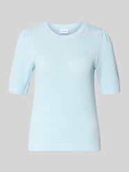 T-shirt w optyce dzianiny, krój slim fit, model 'Vidalo' od VILA - 40