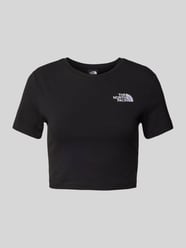 Cropped T-Shirt mit Label-Stitching von The North Face Schwarz - 38