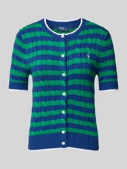 Strickjacke mit Zopfmuster von Polo Ralph Lauren Blau - 40