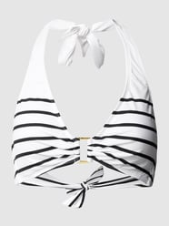 Bikini-Oberteil mit Streifenmuster Modell 'RING FRONT HALTER' von Lauren Ralph Lauren Weiß - 27
