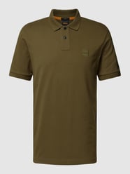 Poloshirt met labelpatch, model 'Passenger' van BOSS Orange Groen - 38