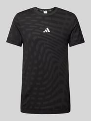 T-Shirt mit Strukturmuster von Adidas Training Schwarz - 5