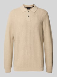 Sweter z dzianiny z kołnierzykiem polo od Christian Berg Men - 6