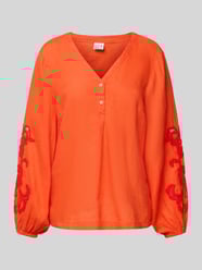 Slim Fit Leinenbluse mit Puffärmeln von Emily Van den Bergh - 17