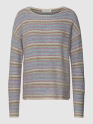 Gebreide pullover met streepmotief van Christian Berg Woman Groen - 12