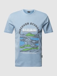 T-shirt z nadrukiem z logo model ‘S-SANGAY’ od Napapijri Niebieski - 11