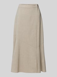 Uitlopende midirok van pure scheerwol, model 'VULERAN' van BOSS Beige - 30