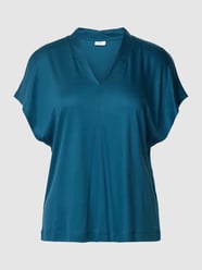 T-Shirt aus Lyocell mit V-Ausschnitt von s.Oliver BLACK LABEL Blau - 16