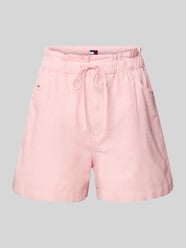 Regular Fit Paperbag-Shorts aus Baumwoll-Leinen-Mix von Tommy Jeans Pink - 7