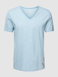 T-Shirt mit Strukturmuster von QS by s.Oliver Blau - 4
