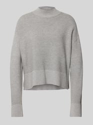 Gebreide pullover in fijnriblook van comma Grijs / zwart - 45