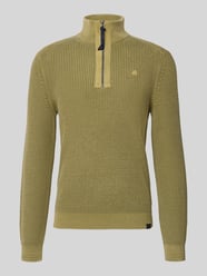 Bluza z kołnierzem o kroju slim fit z imitacji dzianiny od LERROS - 19