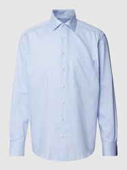 Comfort Fit Business-Hemd mit Streifenmuster von Eterna Blau - 16