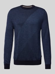 Strickpullover aus Schurwolle Modell 'Eclaus' von BOSS Blau - 29