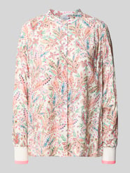 Regular fit blouse van viscose in all-over look van Emily Van den Bergh Fuchsia - 39