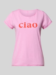 T-Shirt mit Statement-Print und Rundhalsausschnitt von Christian Berg Woman Pink - 32