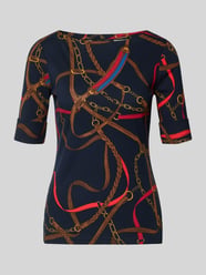 Slim fit T-shirt in all-over print model 'JUDY' van Lauren Ralph Lauren - 11