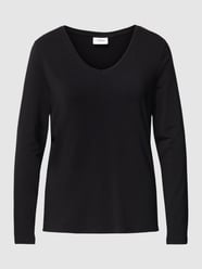 Shirt met lange mouwen en V-hals, model 'Adelia' van Saint Tropez Zwart - 33