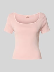 T-shirt in riblook met vierkante hals van Levi's® Fuchsia - 46