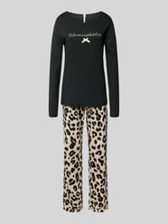 Pyjama mit Statement-Stitching Modell 'Schmusekatze' von LOUIS & LOUISA - 3