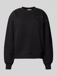 Regular Fit Sweatshirt mit Logo-Stitching von Tommy Hilfiger Schwarz - 9