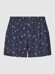Boxershorts mit Allover-Muster Modell 'Fancy Woven Boxer' von Hanro Blau - 29
