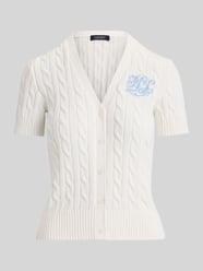 regulat fit gebreid jack met korte mouw van puur katoen van Lauren Ralph Lauren - 40
