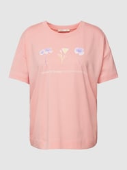 T-shirt met motiefprint van edc By Esprit Oranje - 48
