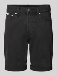 Szorty jeansowe o kroju slim fit z mieszanki bawełny od Calvin Klein Jeans - 48