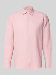 regular fit vrijetijdsoverhemd van mix van katoen en linnen model 'CLAY LINENBLEND' van Selected Homme Fuchsia - 45