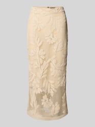 Midirok met gehaakt kant van comma Beige - 44