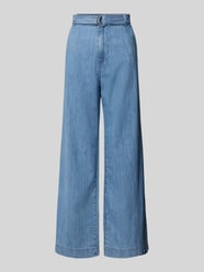 Wide Leg Jeans mit Gürtel Modell 'LEA' von Mango Blau - 7