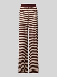 Wide Leg Strickhose mit elastischem Bund von Jake*s Collection Bordeaux - 44