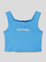 Cropped Top mit Label-Print Modell 'MONOTYPE' von Tommy Hilfiger Teens Blau - 27