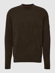 Gebreide pullover met labelpatch, model 'KOMENTINO' van BOSS Orange Groen - 2