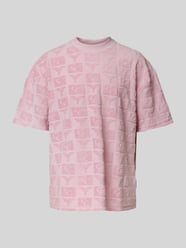 Loose Fit T-Shirt mit Stehkragen von CARLO COLUCCI Pink - 32