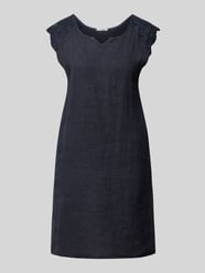 Mini-jurk van linnenmix met stitchings van ZABAIONE - 35