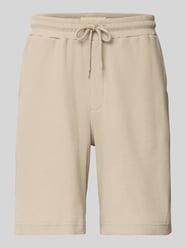 Straight Leg Shorts mit Strukturmuster Modell 'Ben' von WOODBIRD Beige - 43