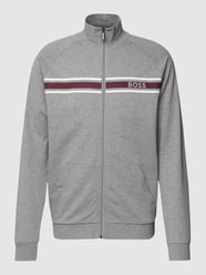 Sweatjacke mit Kontraststreifen Modell 'Authentic Jacket Z' von BOSS Grau - 41