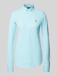 Bluse mit Button-Down-Kragen von Polo Ralph Lauren Blau - 17
