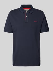 Regular Fit Poloshirt mit Label-Stitching von Gant Blau - 13