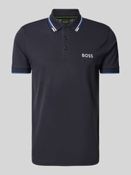 Regular Fit Poloshirt mit Label-Stitching Modell 'Paddy' von BOSS Green Blau - 25