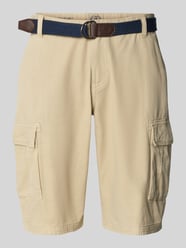 Szorty cargo o kroju regular fit z paskiem od Lerros - 23