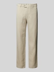 Regular fit linnen broek met riemlussen, model 'LYNX' van Mmx Beige - 3