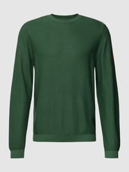 Strickpullover mit Rundhalsausschnitt von camel active Grün - 28