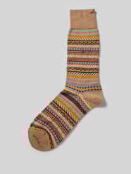 Sokken met ribboord van Burlington Beige - 28