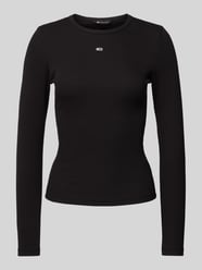 Slim Fit Longsleeve mit Logo-Stitching von Tommy Jeans Schwarz - 34