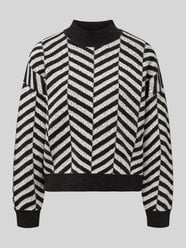 Gebreide pullover in all-over look met opstaande kraag van comma - 6